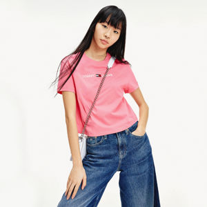 Tommy Jeans dámské růžové tričko - XS (TIK)